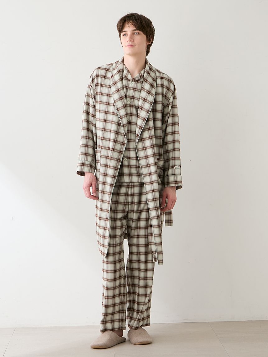 ぴよーん HOMME】ソフトツイルチェックロングパンツ(ロングパンツ)｜ルーム
