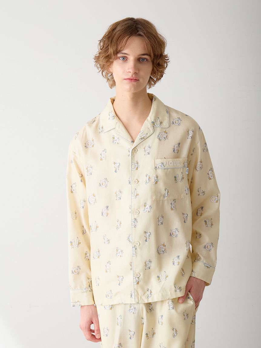 HOMME】スターロゴ総柄プリントシャツ(シャツ)｜ルームウェア