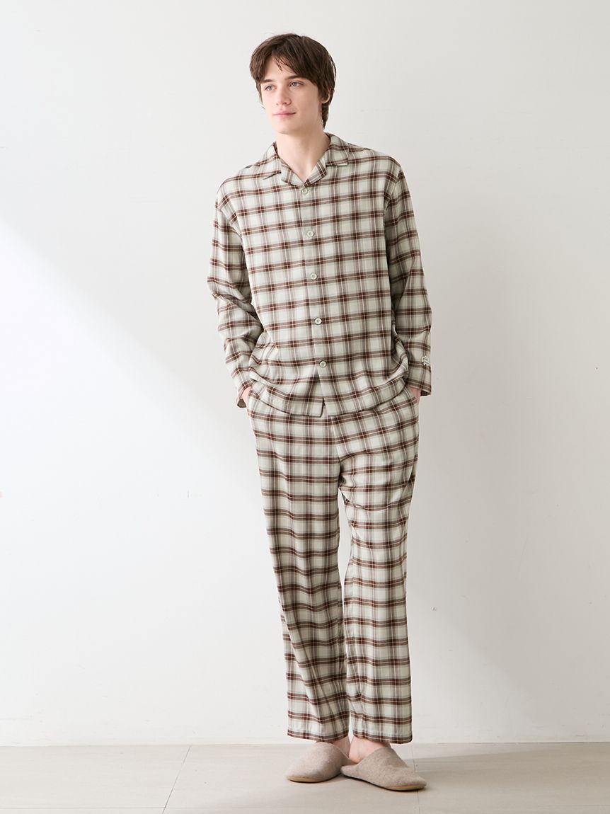 HOMME】ソフトツイルチェックシャツ(シャツ)｜ルームウェア・パジャマ
