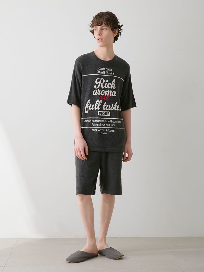ジョエルロブション　レーヨンロゴTシャツ&ハフパンツ ジョエルロブション レーヨンロゴTシャツ&ハフパンツ - メルカリ