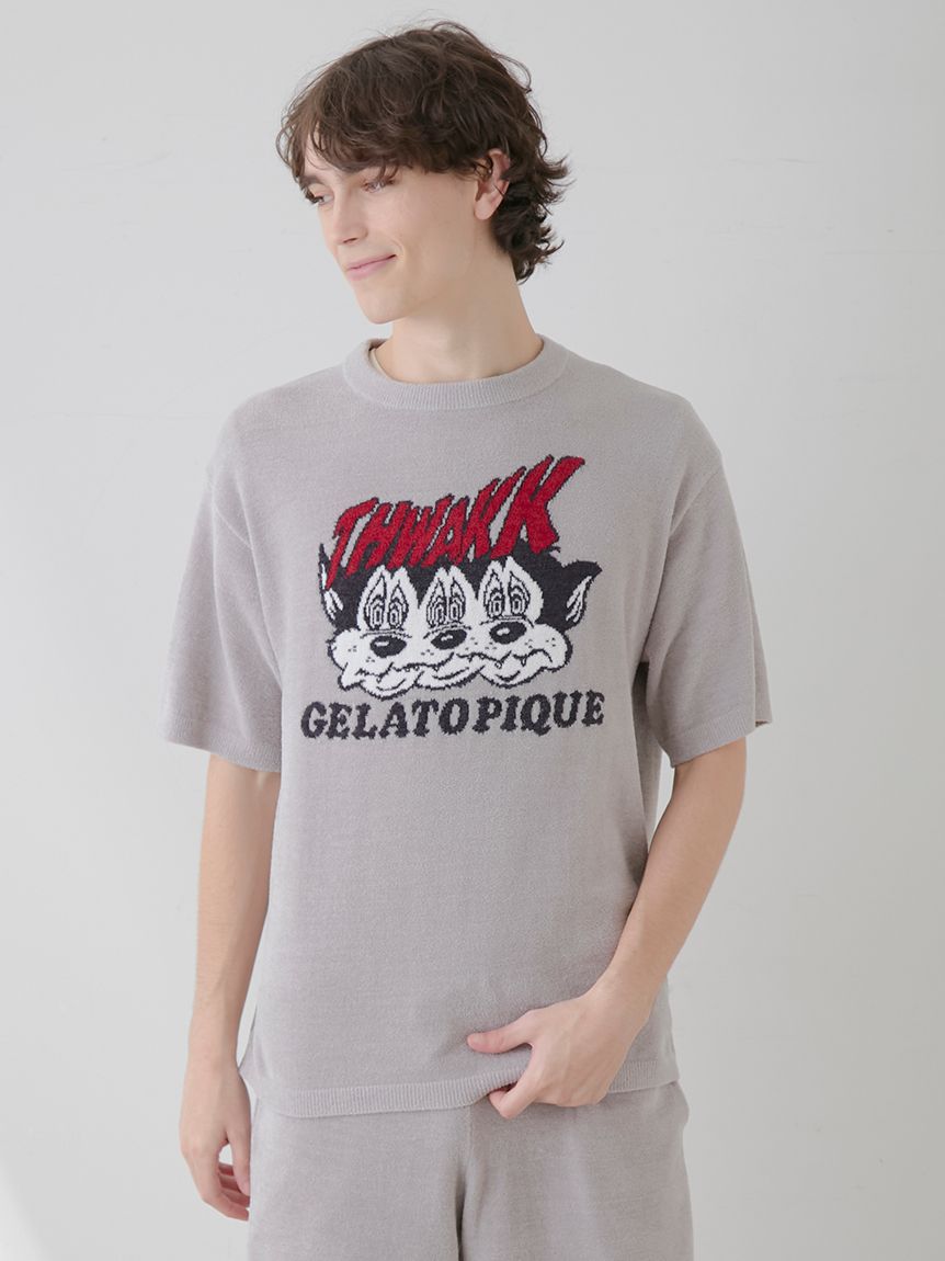 GELATO PIQUE クロネコジャガードプルオーバー グレー Amazon | ジェラートピケ gelato pique レディース CAT&DOG