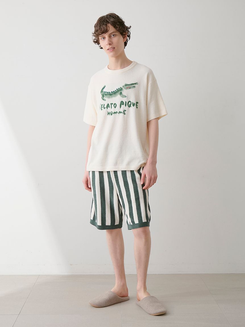 HOMME】エアリーモコ ワニジャガードプルオーバー(ニットプル