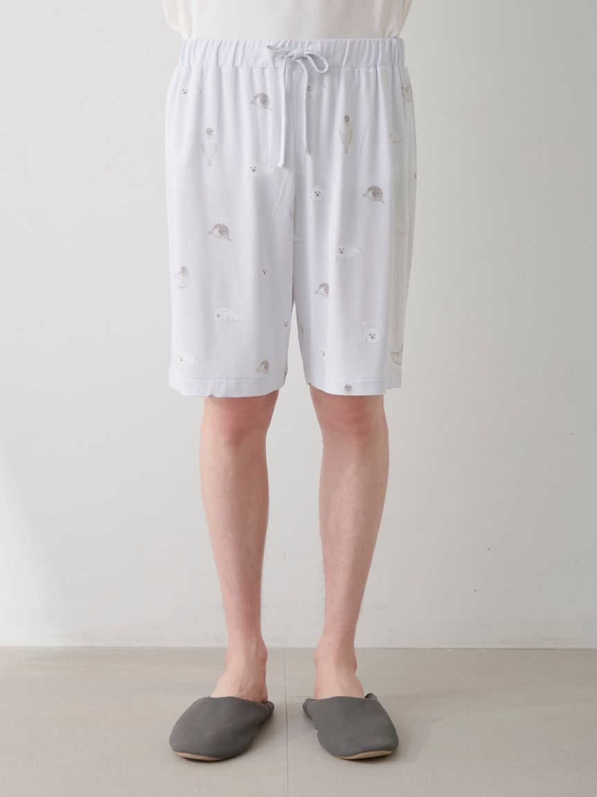 超特価セール開催！！ HOMME】【接触冷感】あざらし柄ハーフパンツ(ハーフパンツ 服＆ファッション小物