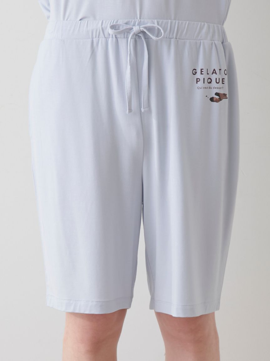 【接触冷感】レーヨンロゴワンポイントTシャツ& ハーフパンツ 接触冷感】レーヨンロゴワンポイントTシャツ(カットソー・T