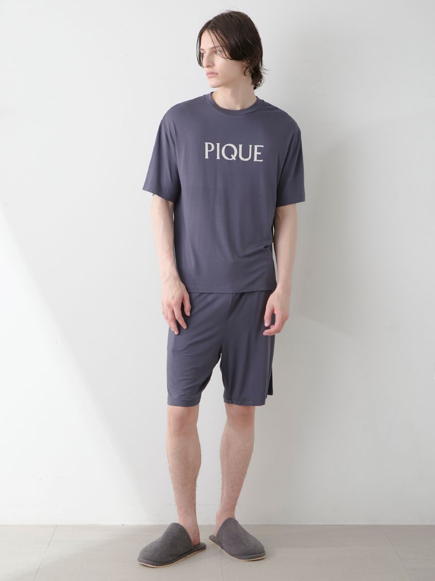 HOMME】【接触冷感】カラーレーヨンロゴハーフパンツ(ハーフ