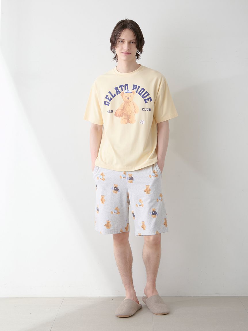 ジェラートピケ スポーティーベアTシャツ&総柄ハーフパンツセット HOMME】スポーティーベア総柄ハーフパンツ(ハーフパンツ