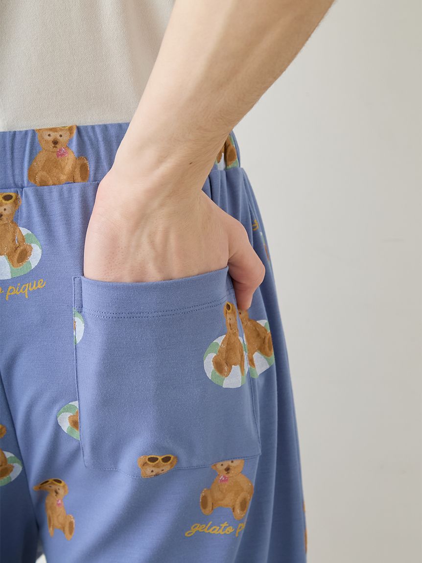 HOMME】【接触冷感】サマーベア柄ハーフパンツ(ハーフパンツ)｜ルーム