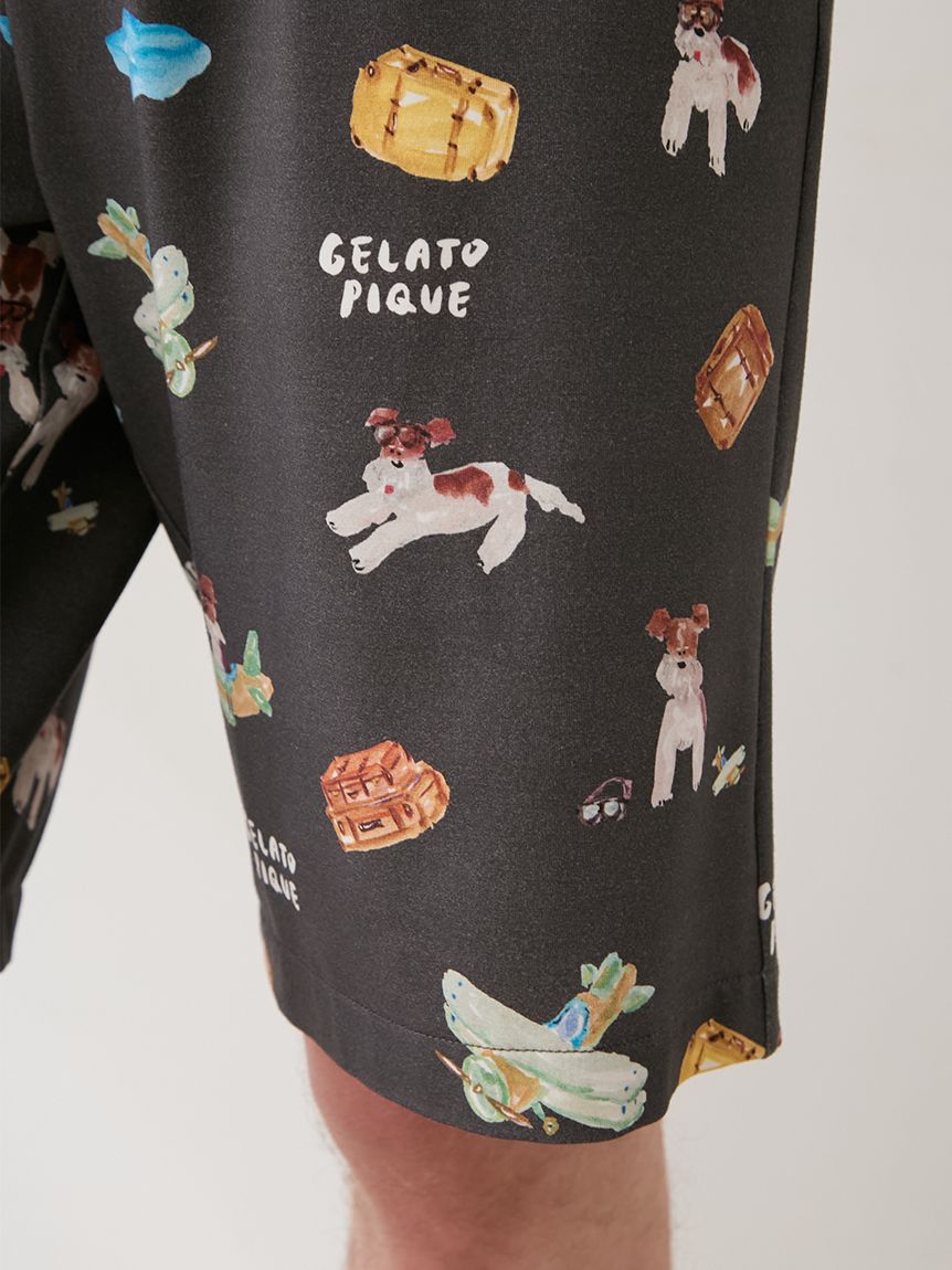 ヒラノトシユキ】【HOMME】【接触冷感】PLANEDOG柄プリントハーフ