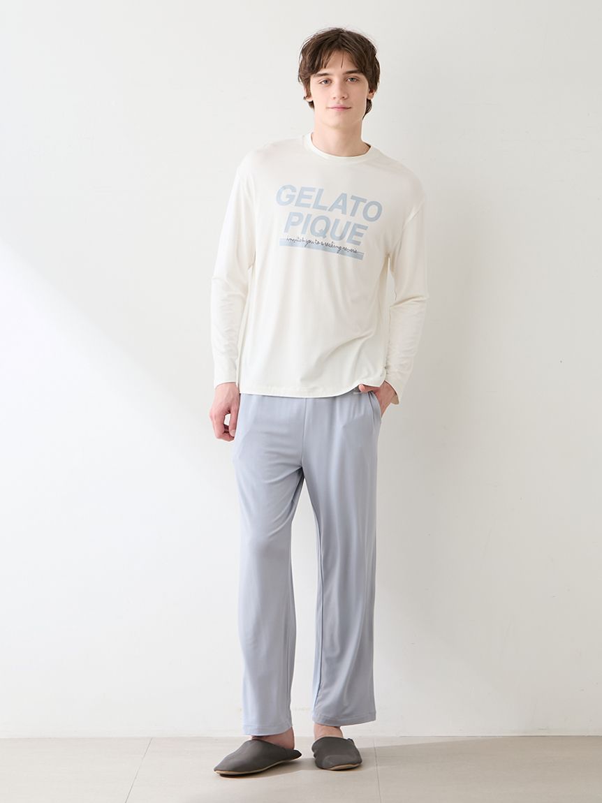 HOMME】クールレーヨンロゴロングパンツ(ロングパンツ)｜ルームウェア