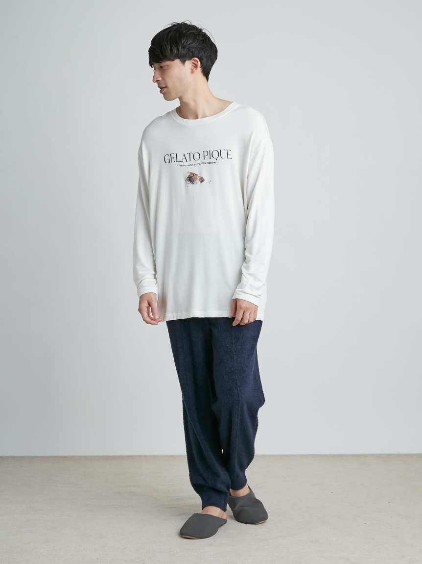 【HOMME】レーヨンロゴチョコプリントロングTシャツ | PMCT221994