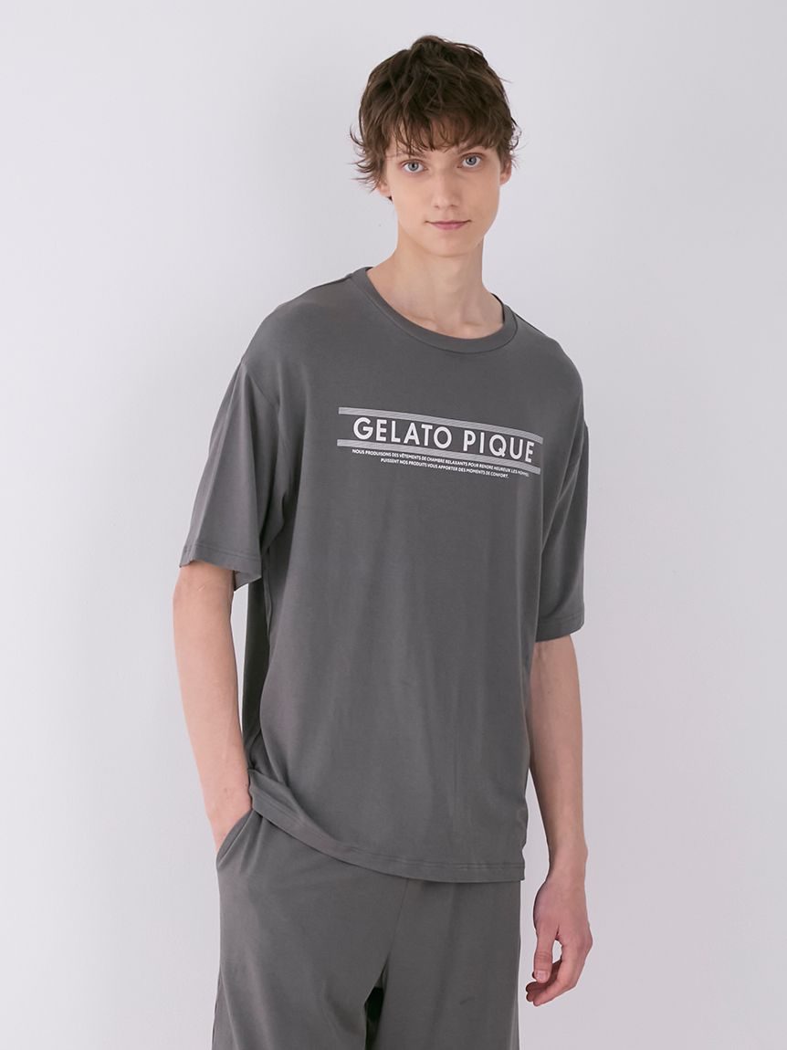 HOMME】レーヨンラインロゴTシャツ&ハーフパンツセット(カットソー・Tシャツ)｜ルームウェア・パジャマ通販のGELATO PIQUE  HOMME（ジェラートピケ オム） 公式サイト