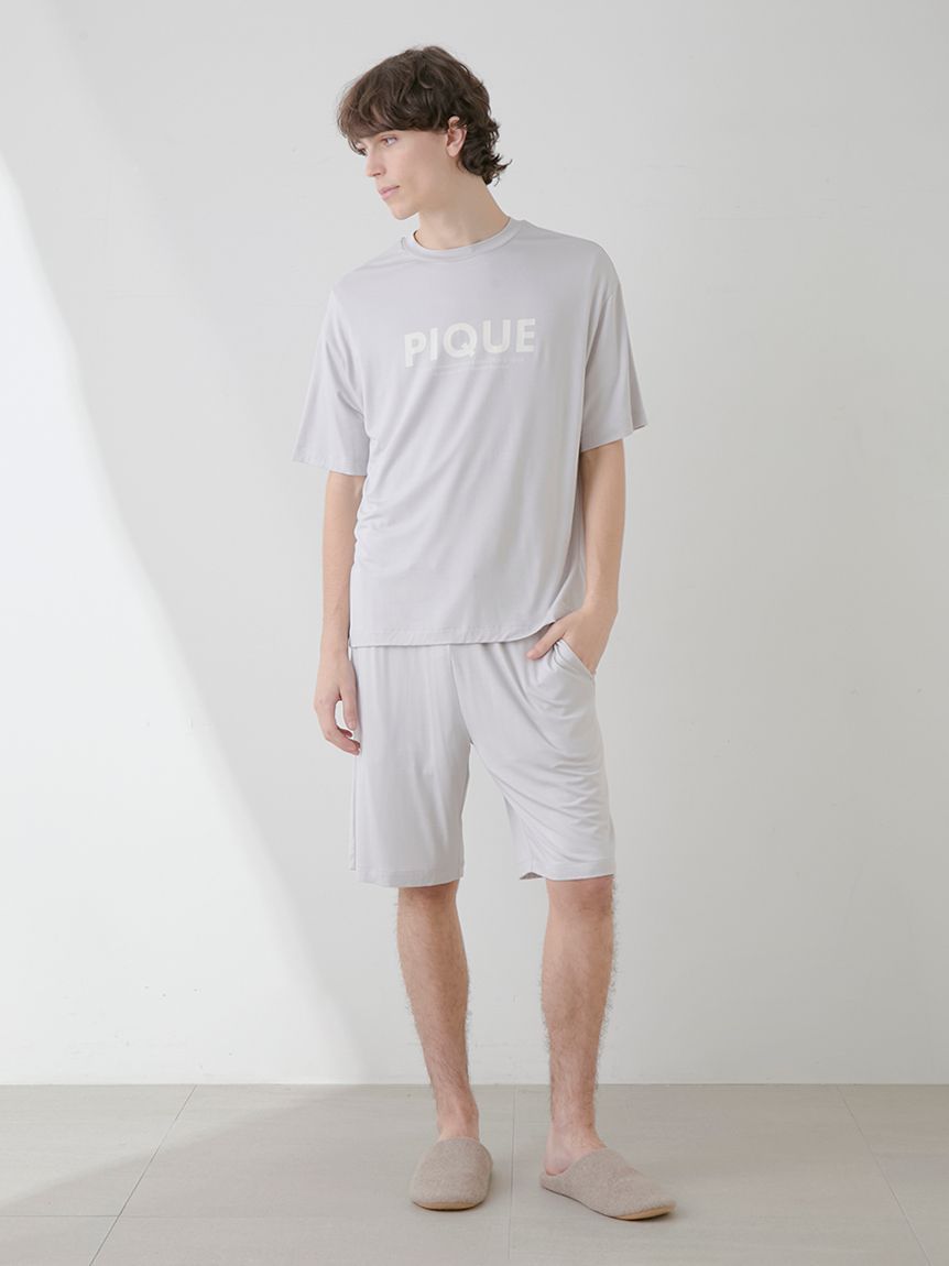 ラッピング済み】【HOMME】接触冷感レーヨンピケロゴTシャツ