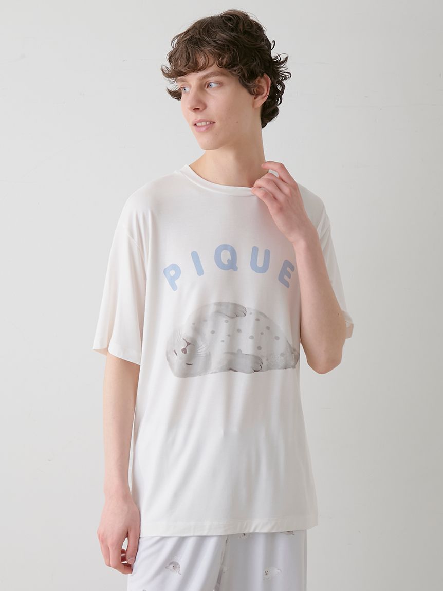 HOMME】【接触冷感】あざらしワンポイントTシャツ(カットソー・T