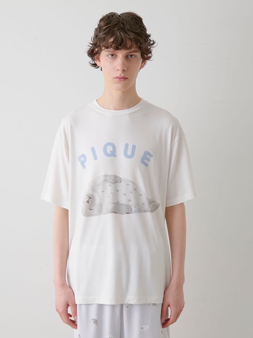 HOMME】【接触冷感】あざらしワンポイントTシャツ(カットソー・T