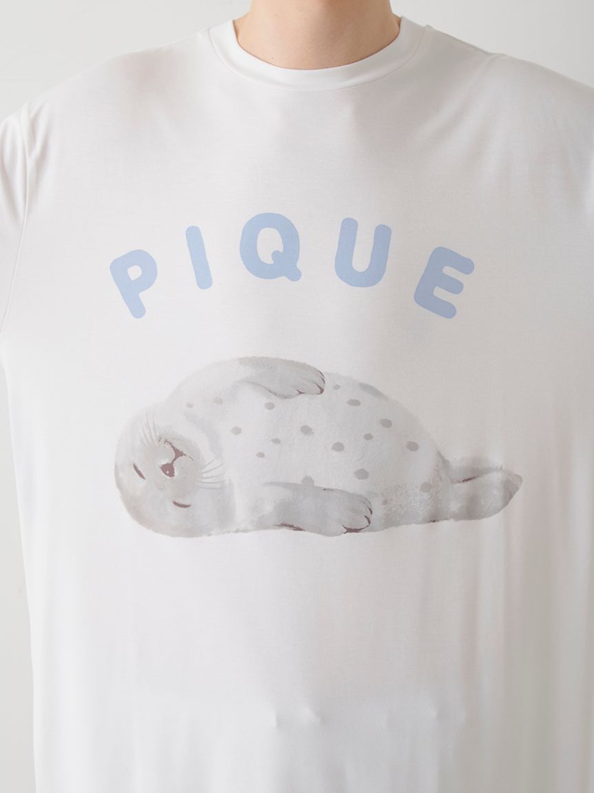 HOMME】【接触冷感】あざらしワンポイントTシャツ(カットソー・T