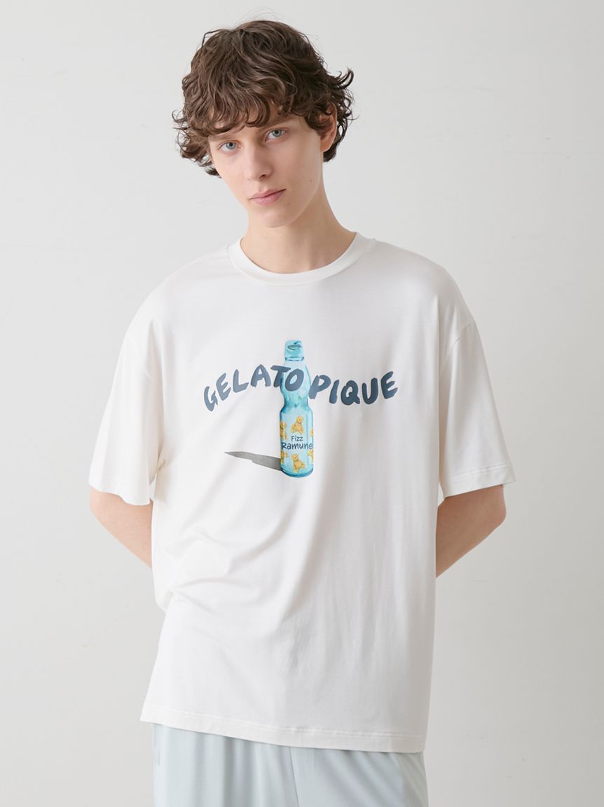 【HOMME】【接触冷感】レーヨン夏祭りプリントTシャツ&トハーフパンツセット HOMME】【接触冷感】レーヨン夏祭りプリントTシャツ&トハーフ