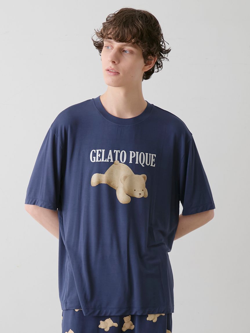 大人気!! gelato pique 接触冷感 プルオーバー&ハーフパンツ SET HOMME】【接触冷感】サニーサイドエッグワンポイントハーフ