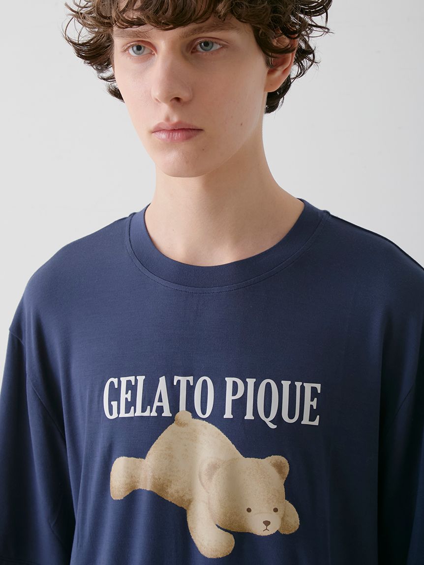 【正規品】 ONLINE限定】【HOMME】【接触冷感】ベアワンポイントTシャツ ルームウェア・パジャマ