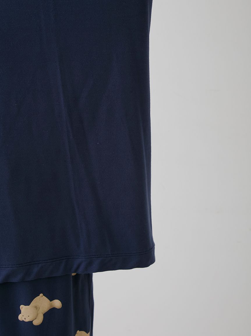 【接触冷感】【HOMME】レーヨンベアケーキモチーフTシャツ&ハーフパンツ HOMME】【接触冷感】ワニ柄 プリントハーフパンツ(ハーフパンツ