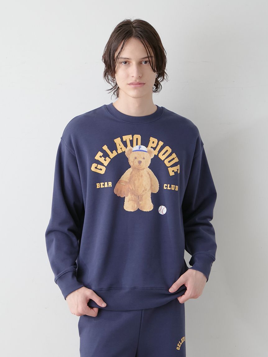 [ジェラート ピケ] HOMME裏毛プルオーバー PMCT231334 メンズ HOMME】スポーティーベア裏毛プルオーバー(カットソー・Tシャツ)｜ルームウェア・パジャマ通販のGELATO PIQUE HOMME（ジェラートピケ  オム） 公式サイト