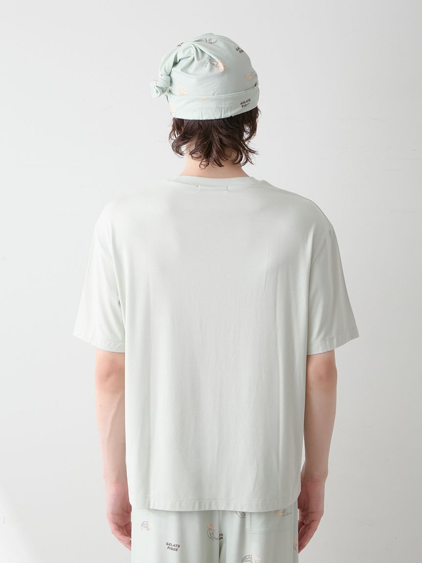 ジェラードピケ　ONLINE限定CAT柄ワンポイントTシャツ&ロングパンツセット gelato pique / ジェラート ピケ同型 CATドット柄ワン