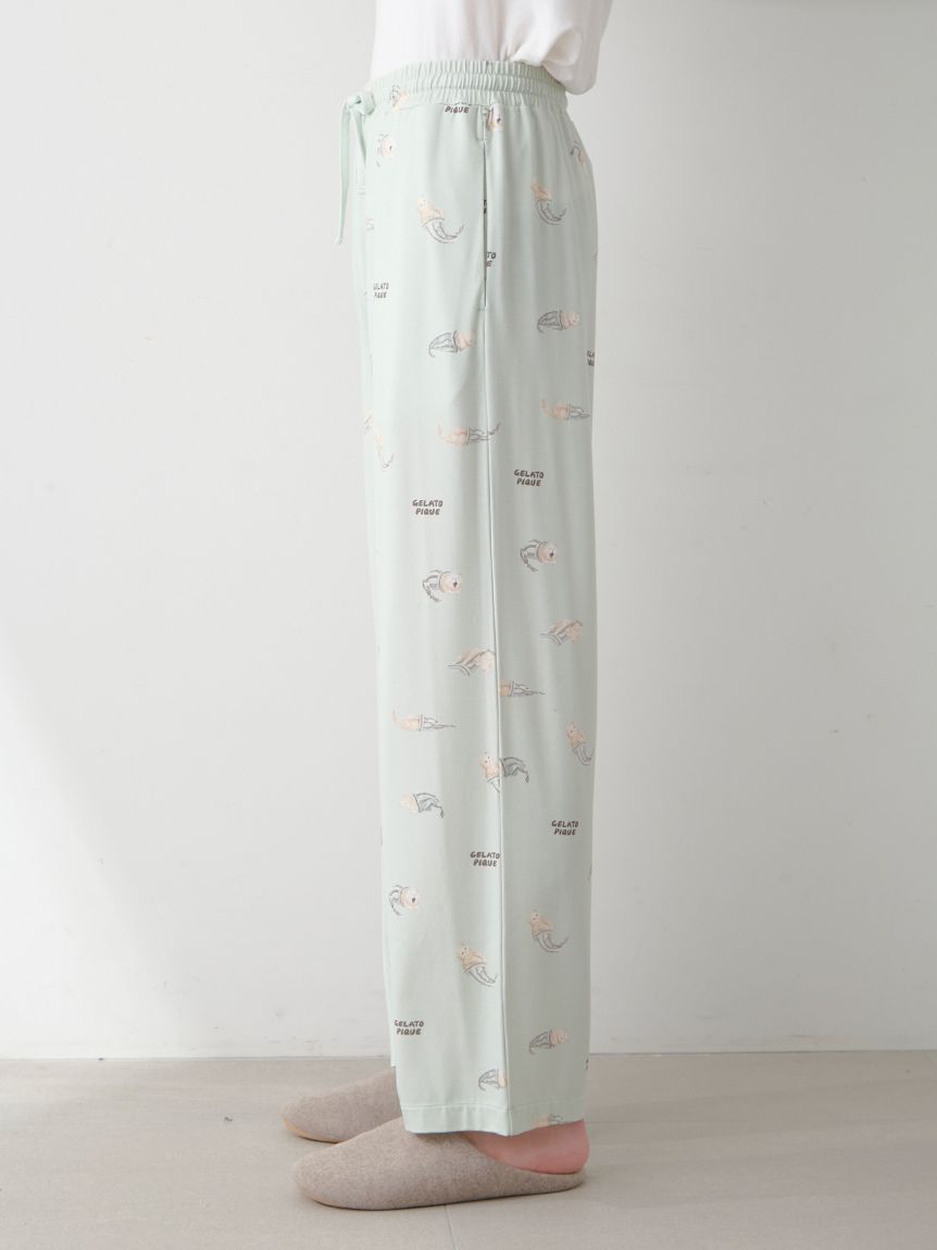 ONLINE限定】【HOMME】sleeping cat ワンポイントTシャツ＆総柄ロング