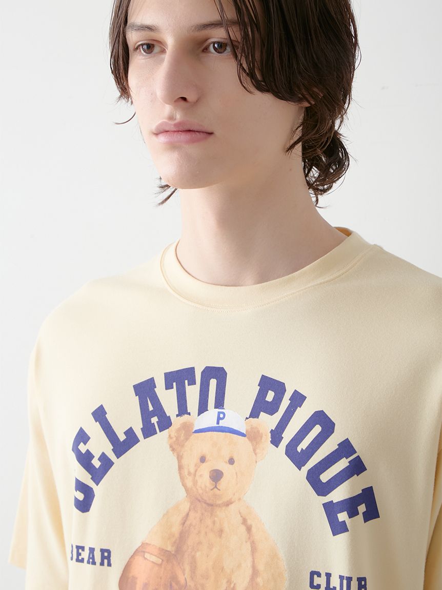 【新品】ジェラートピケ　スポーティーベアワンポイントTシャツ&総柄ロングパンツ ONLINE限定】スポーティーベアワンポイントTシャツ＆総柄