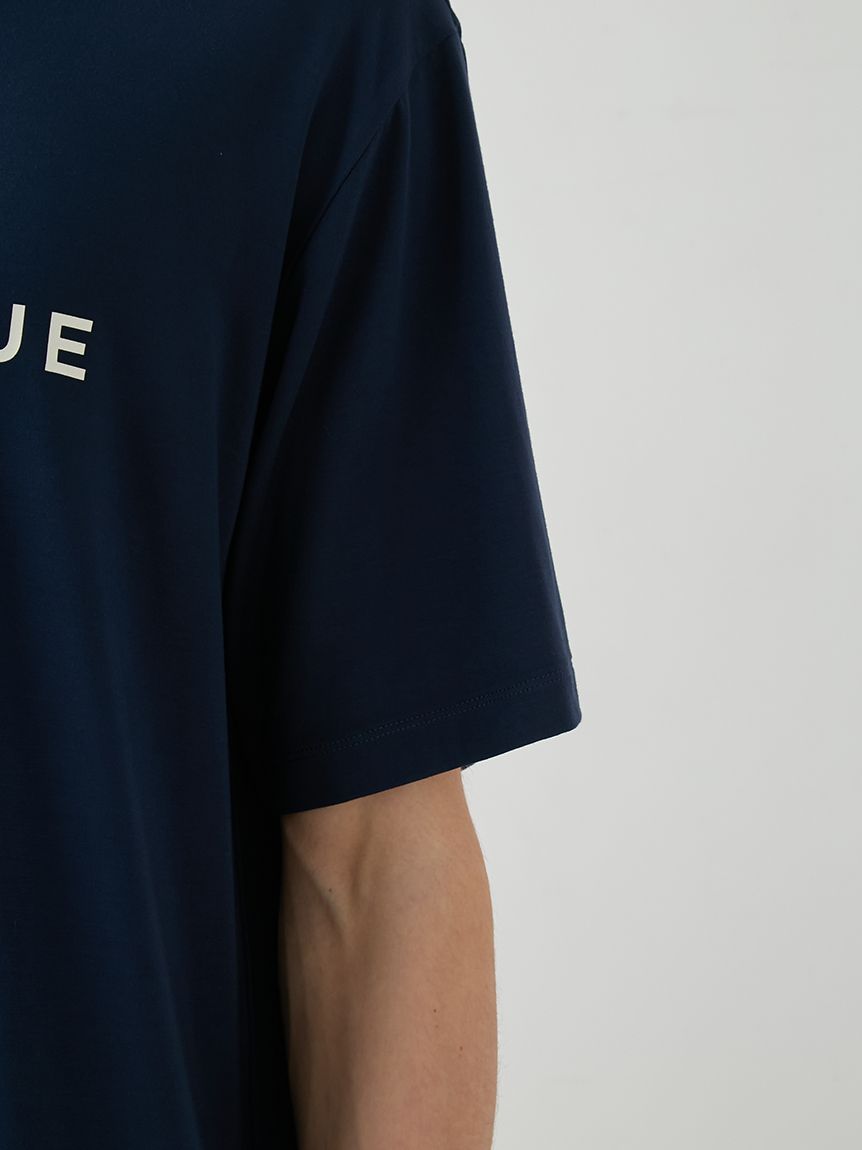 HOMME】レーヨンロゴTシャツ&ボーダーハーフパンツセット(カットソー
