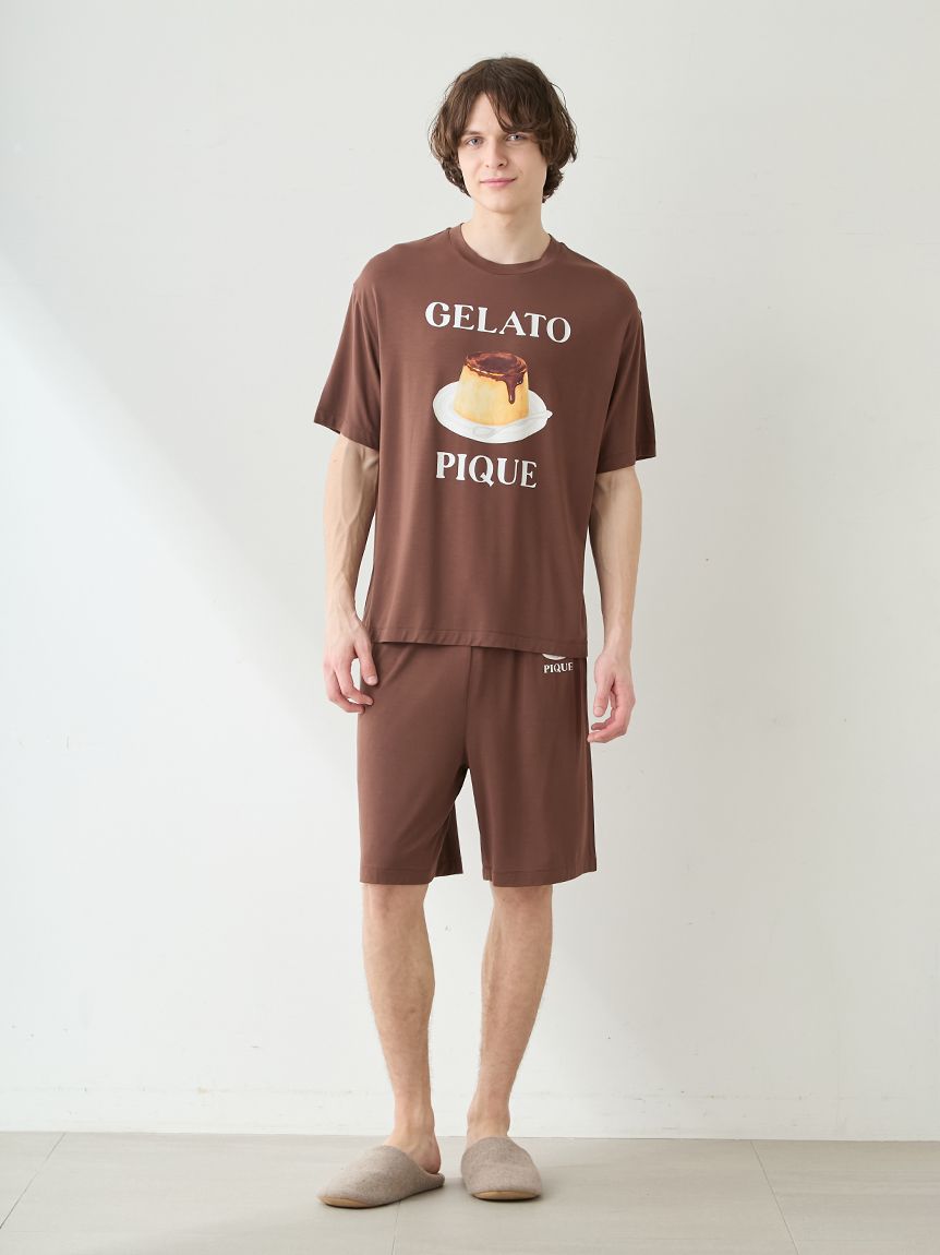 ONLINE限定】【HOMME】【接触冷感】プリンワンポイントTシャツ&ハーフ
