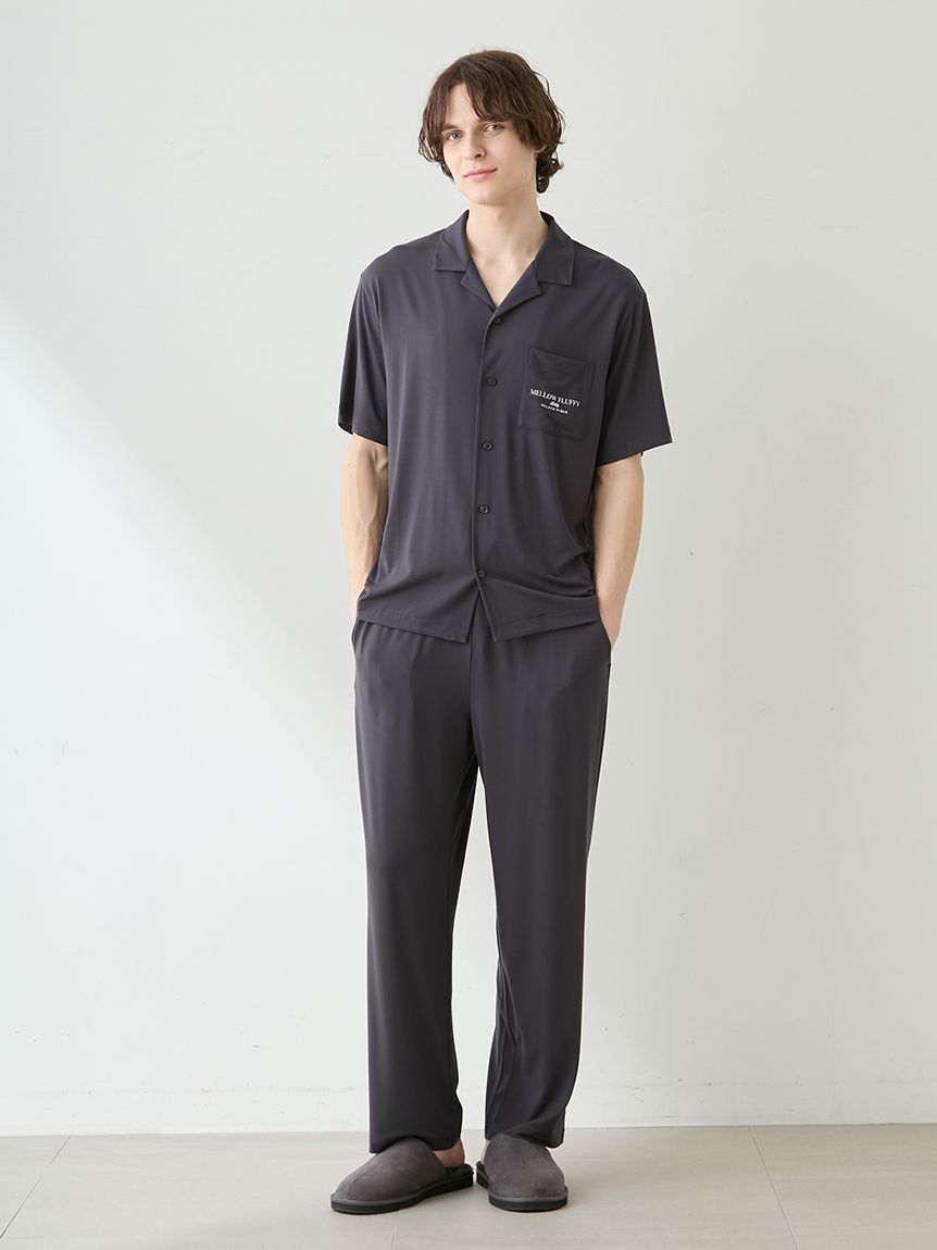 HOMME】【接触冷感】COOLレーヨンロゴシャツ(シャツ)｜ルームウェア