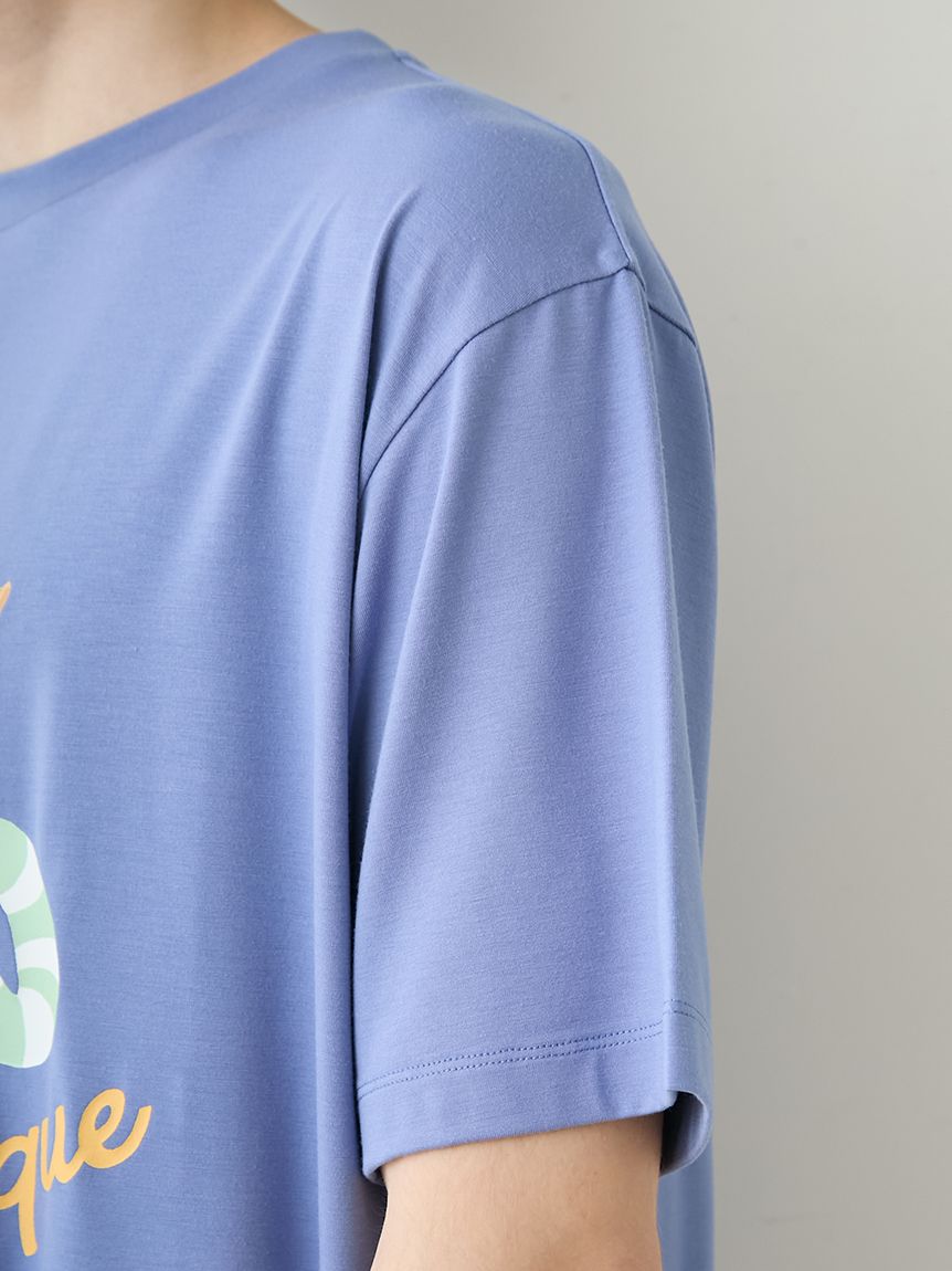 ONLINE限定】【HOMME】【接触冷感】サマーベア柄ワンポイントTシャツ