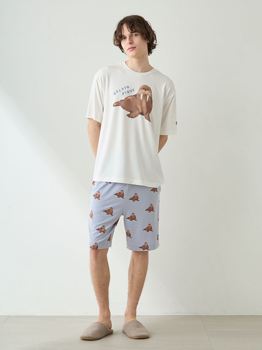 ONLINE限定】【HOMME】【接触冷感】シーアニマル柄ワンポイントTシャツ