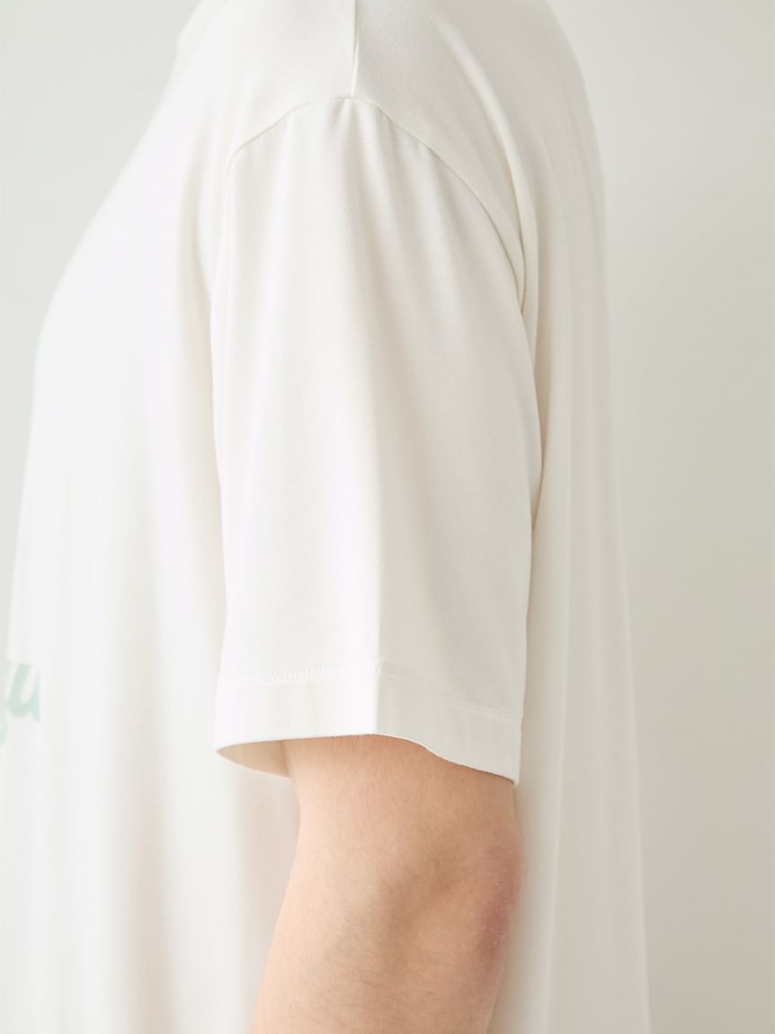 ラッピング済み】【HOMME】【接触冷感】レーヨンドッグワンポイントT