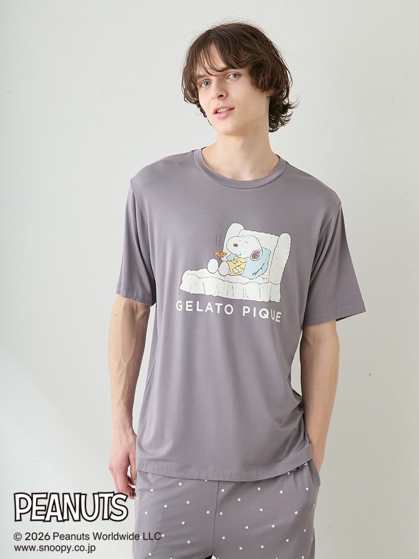 PEANUTS】【HOMME】【接触冷感】ワンポイントTシャツ(カットソー・T