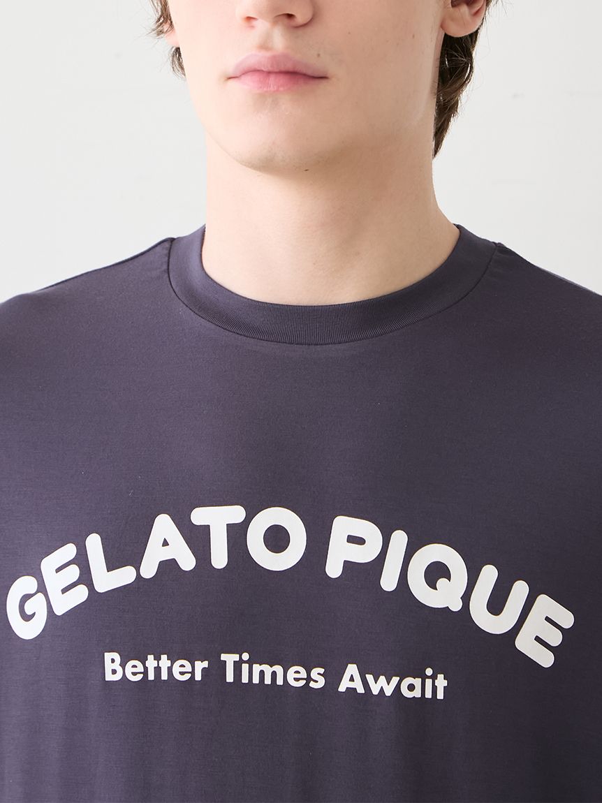 HOMME】【接触冷感】カジュアルレーヨンロゴTシャツ&ハーフパンツ