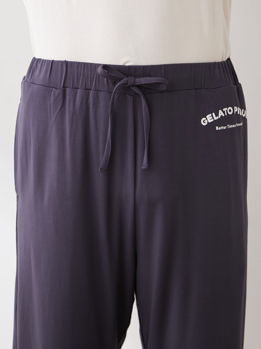 HOMME】【接触冷感】カジュアルレーヨンロゴTシャツ&ハーフパンツ