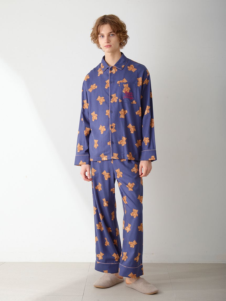 HOLIDAY】【HOMME】ベア柄ネルロングパンツ(ロングパンツ)｜ルーム