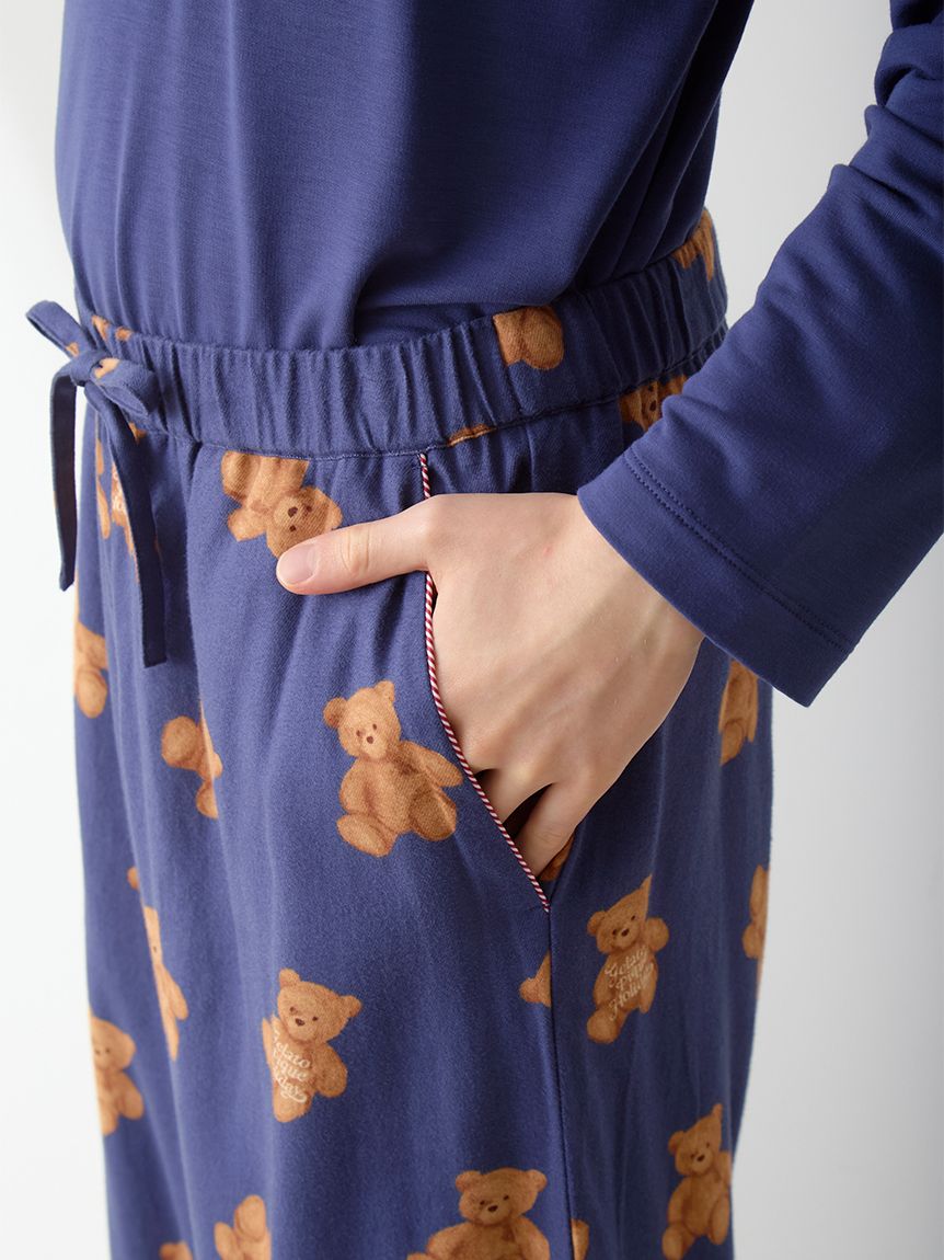 HOLIDAY】【HOMME】ベア柄ネルロングパンツ(ロングパンツ)｜ルーム