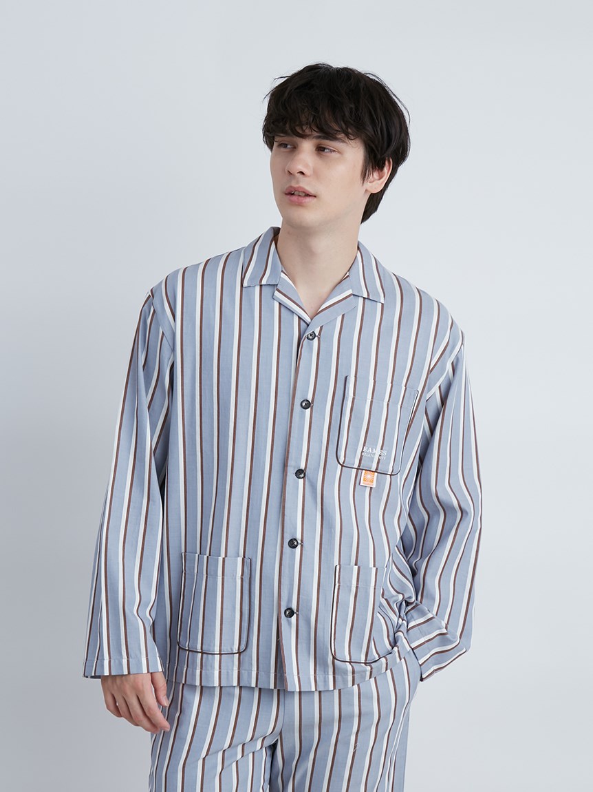 EAMES】【HOMME】リサイクルストライプシャツ(シャツ)｜ルームウェア 