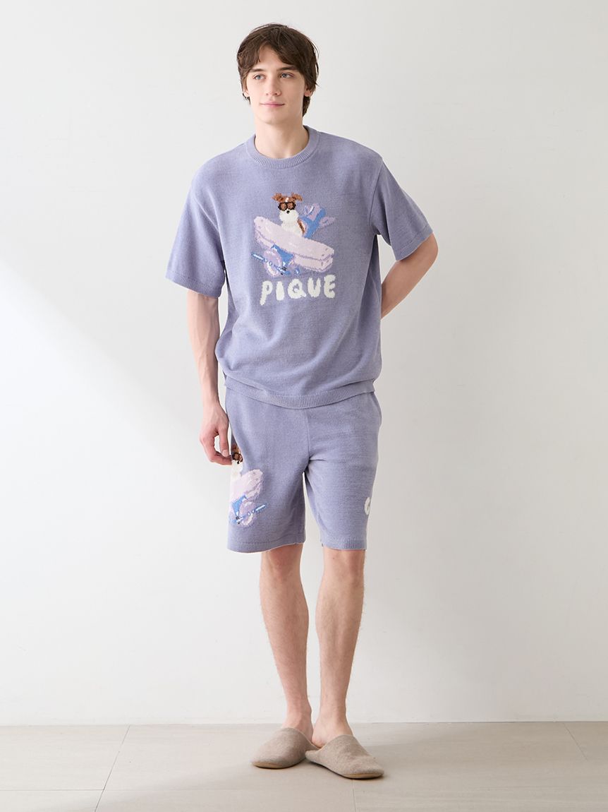 ヒラノトシユキ】【HOMME】エアリーモコPLANEDOGジャガードハーフ