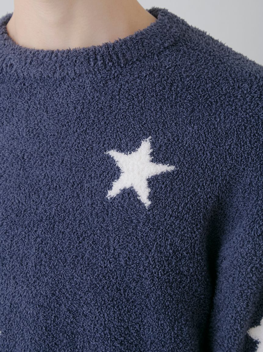HOMME】パウダースタージャガードプルオーバー(ニットプル HOMME】パウダースタージャガードプルオーバー(ニットプル