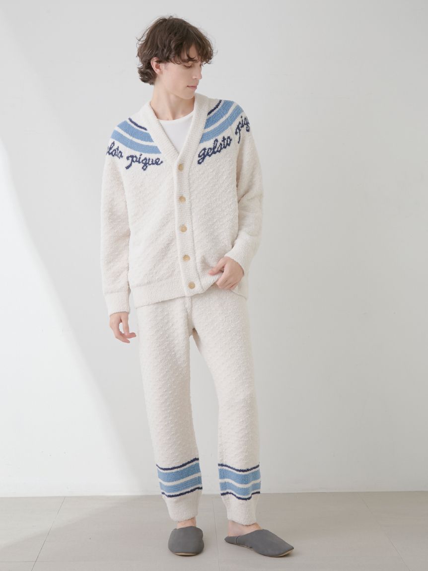 HOMME】パウダーラインロゴジャガードカーディガン(カーディガン HOMME】パウダーラインロゴジャガードカーディガン(カーディガン