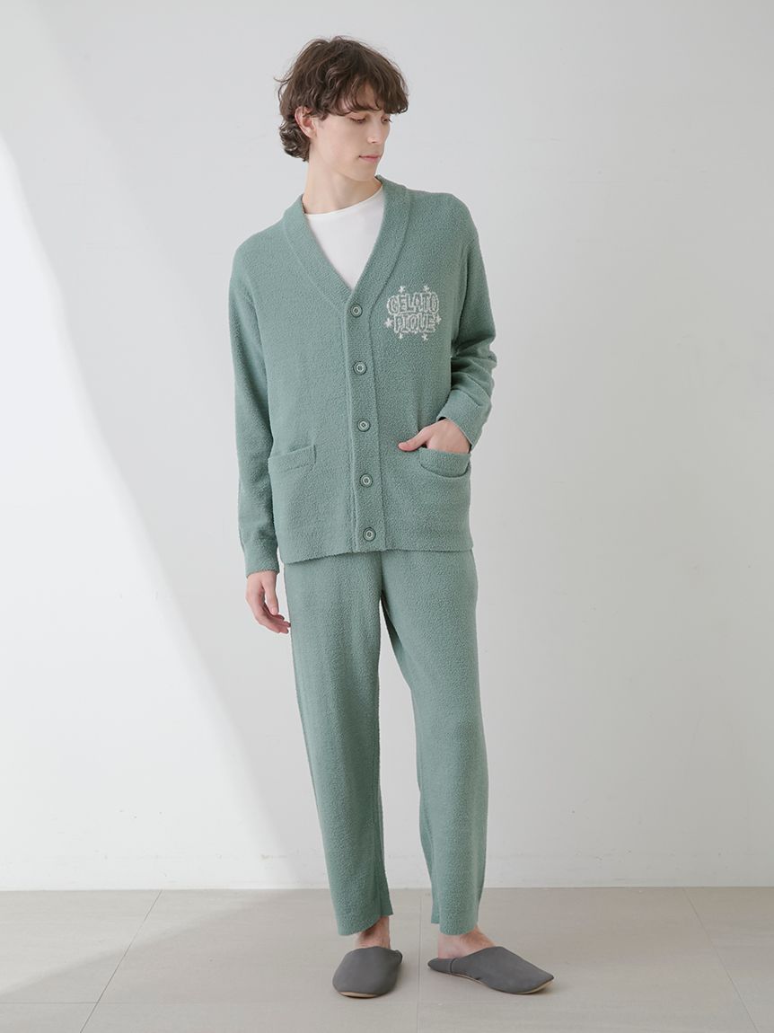【HOMME】エアモコドッグジャガードカーディガン　M HOMME】エアモコドッグジャガードカーディガン M gelato pique