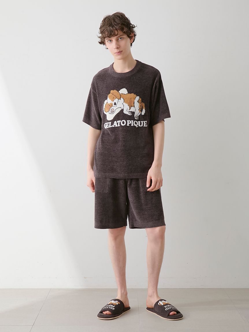 HOMME】エアリーモコドッグジャガードプルオーバー(ニットプル