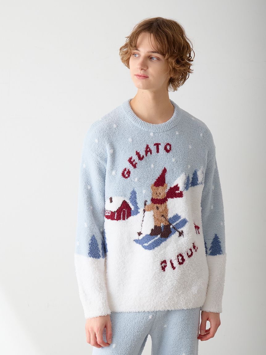 HOLIDAY】【HOMME】スキーベアジャガードプルオーバー(ニットプル