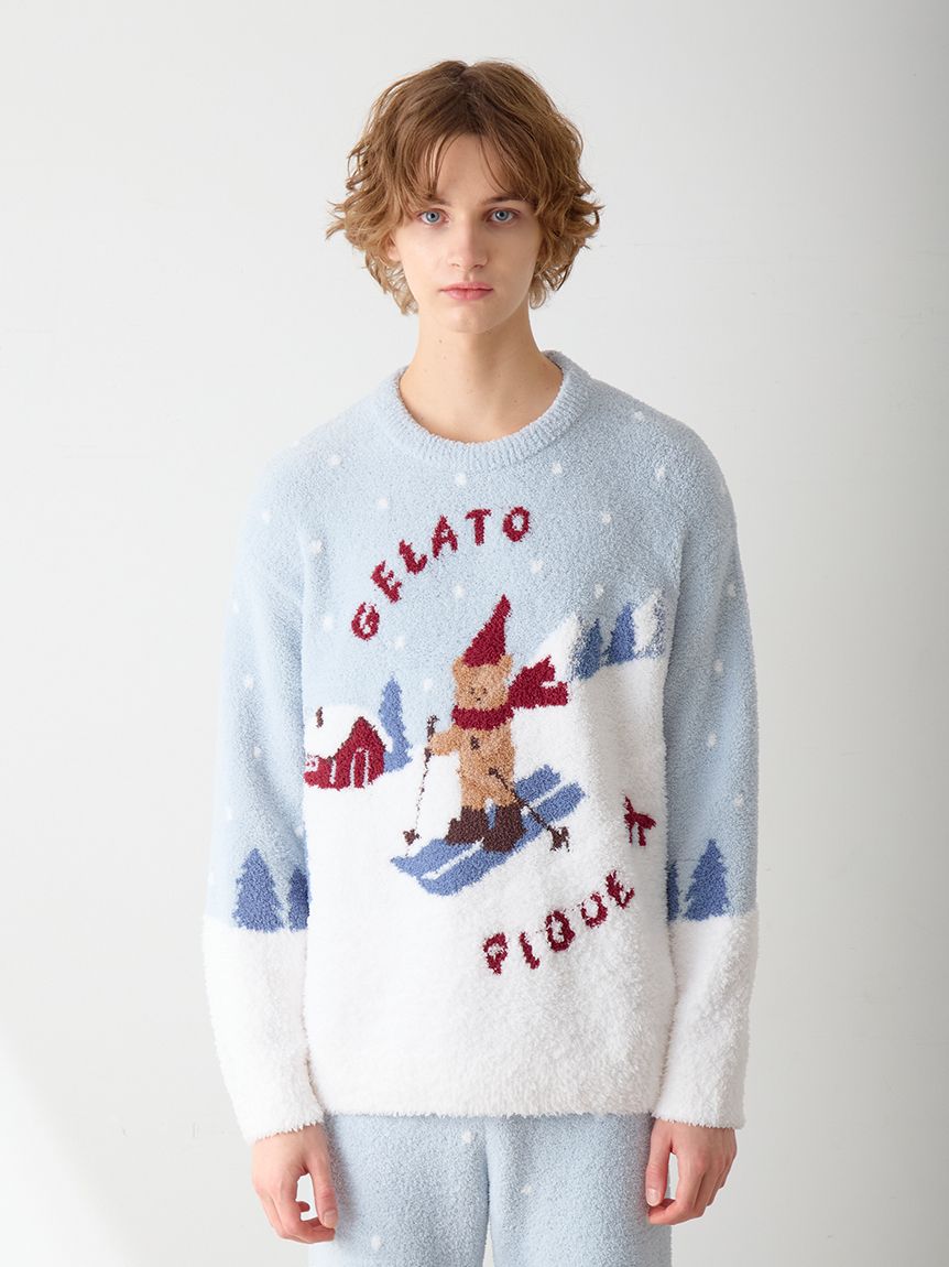 HOLIDAY】【HOMME】スキーベアジャガードプルオーバー(ニットプル
