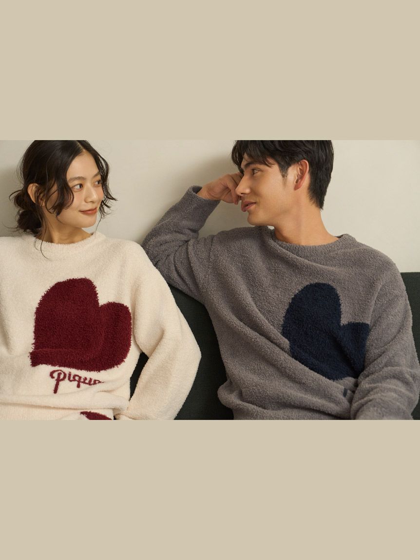 ONLINE限定】ハートジャガードプルオーバー＆ロングパンツセット