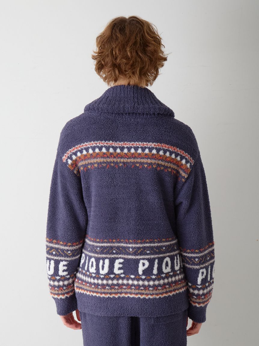 HOMME】 パウダーノルディック DOGジャガードカウチン(カーディガン