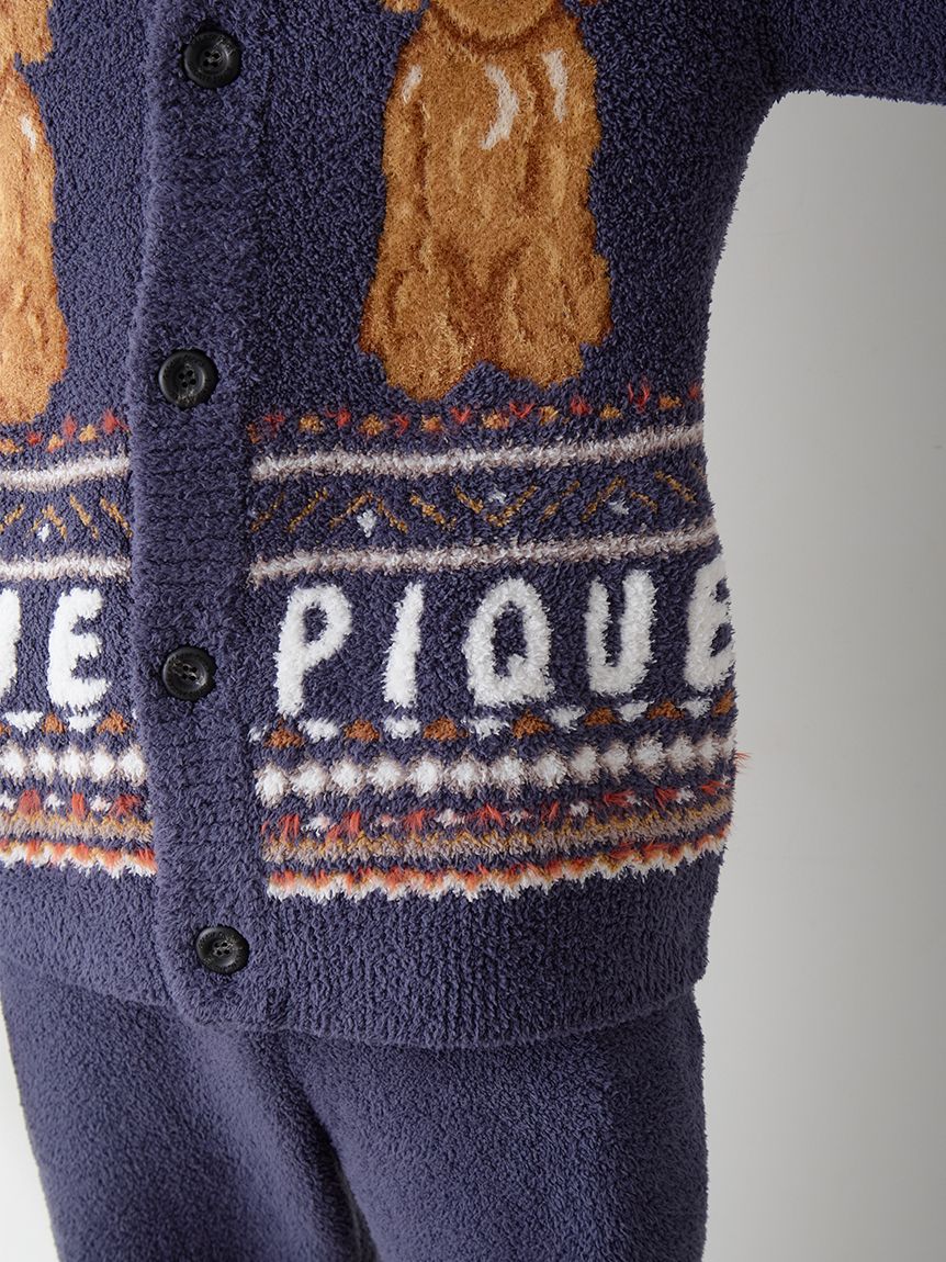 HOMME】 パウダーノルディック DOGジャガードカウチン(カーディガン