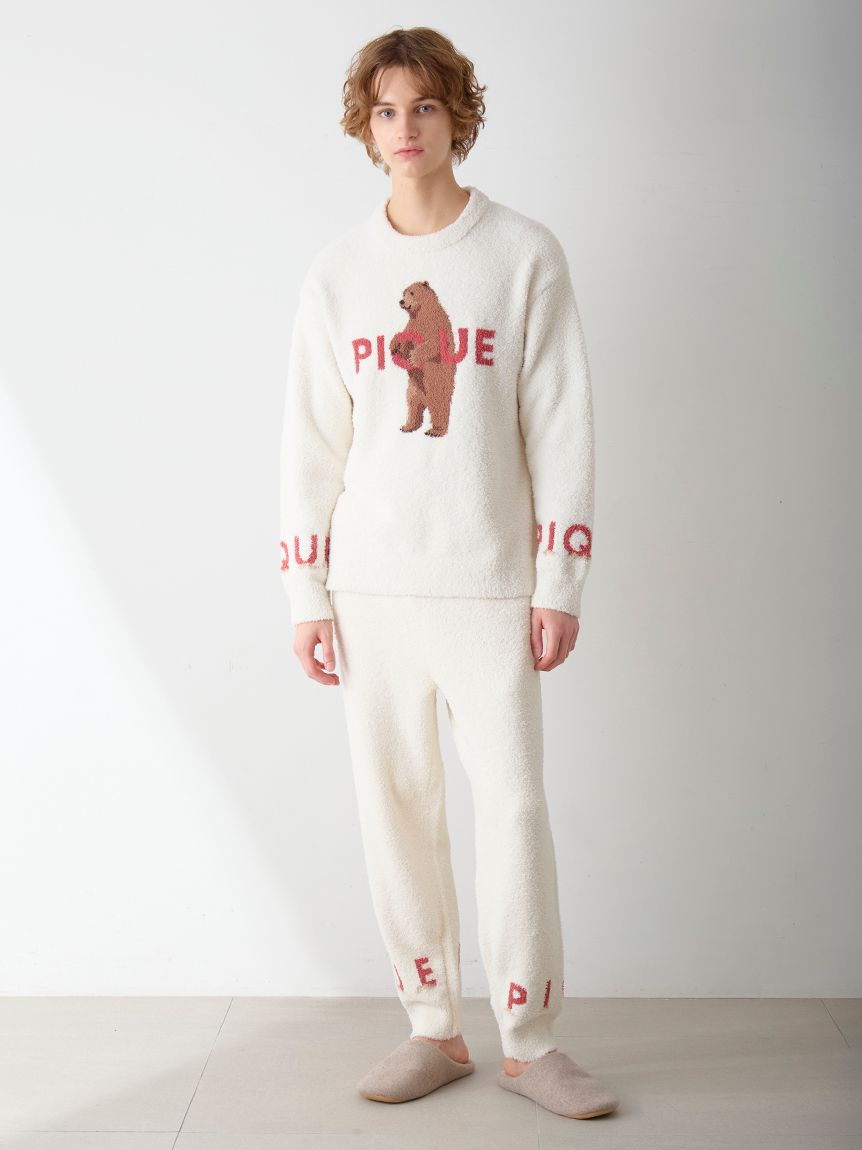 gelato pique パウダーベアジャガードプルオーバーオフホワイト HOMME】パウダーフォレストベアジャガードプルオーバー(ニット